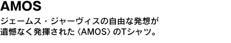 AMOS　ジェームス・ジャーヴィスの自由な発想が遺憾なく発揮された〈AMOS〉のTシャツ。 