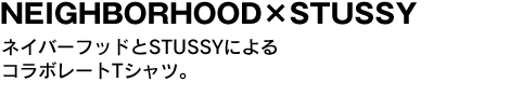 NEIGHBORHOOD×STUSSY　ネイバーフッドとSTUSSYによるコラボレートTシャツ。 