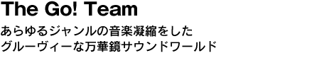 The Go! Team　あらゆるジャンルの音楽をした凝縮グルーヴィーな万華鏡サウンドワールド 